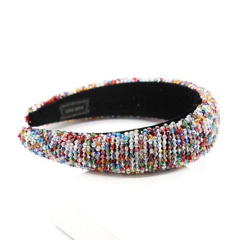 Serre-tête bijou pavé de perles colorées Alicia